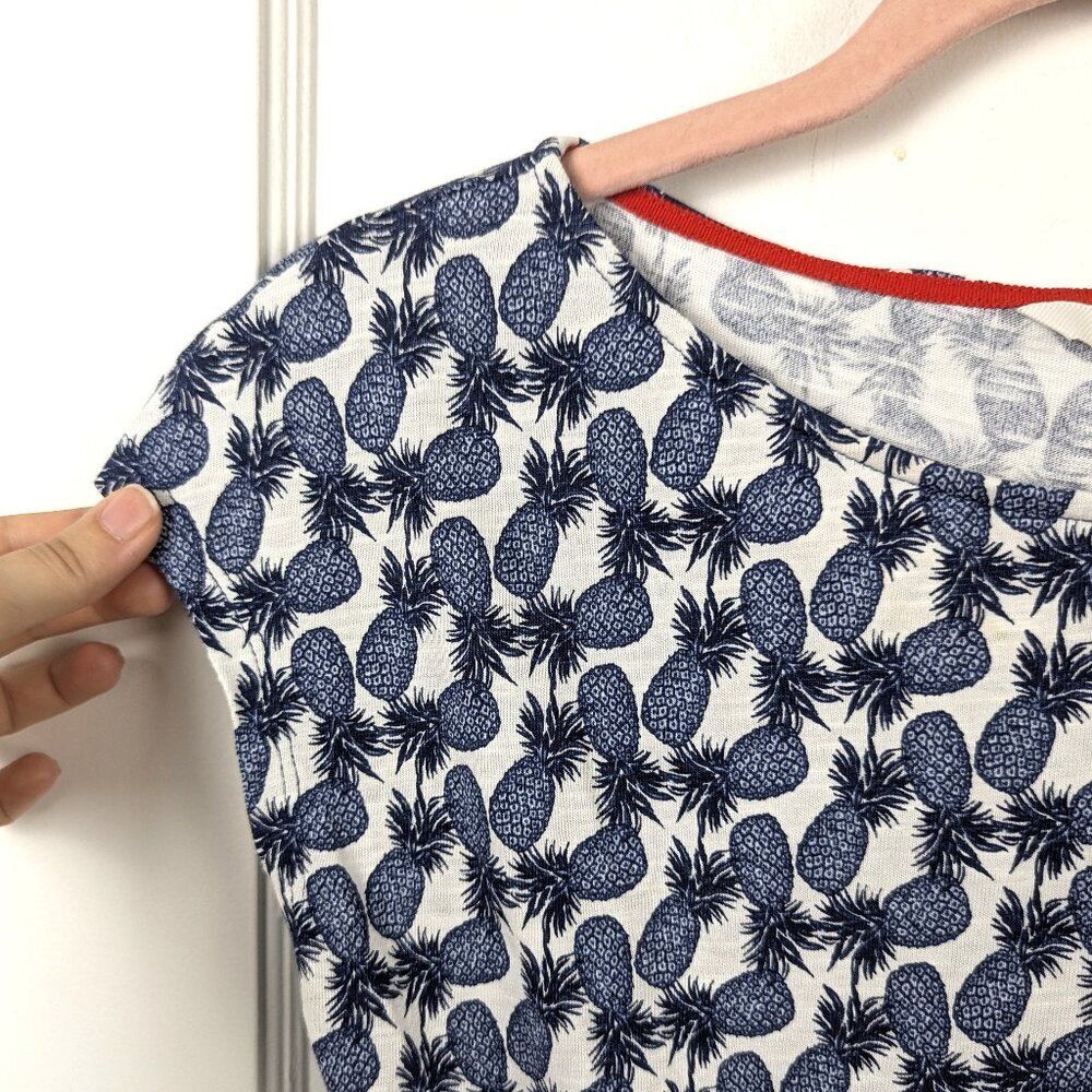 Boden | Navy Pineapple Print Shift Dress Size 6 - Picture 4 of 8